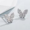 Pendientes de mariposa pequeños con circonita roja y sonido de red Shake the sound, pendientes femeninos de súper hada con mariposa de diamantes, simples, dulces y lindos, joyería para las orejas al por mayor