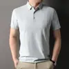 Camiseta de manga curta, secagem rápida, sem costura, toque fresco, que absorve a umidade, que afasta o suor para homens, camiseta casual lisa de manga curta para o verão, camiseta polo com gola