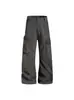Calça de trabalho xadrez estilo retrô americano de rua para homens e mulheres, novo estilo outono 2026, calça de perna larga reta casual solta e moderna