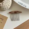 Pente de Cabelo Novo, Liso e Moderno, com Toque de Luxo, Pente Oval Invertido, Presilha Lateral Simples, Acessório de Cabelo Versátil para Meninas