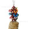 Loro palma tejido juguete para pájaro juguete colorido trenza de maíz rafia juguete para tirar juguete de madera para picotear