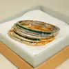 Pulsera Snap-On de Acero Inoxidable Chapada en Oro Real Estilo Fresco y Dulce de Colores Ins Accesorios de Joyería al por Mayor Estilo Ins