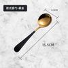 Nova colher de mesa coreana vermelha de aço inoxidável, cabeça redonda, banhada a ouro, colher de café, colher de mistura de sobremesa, atacado de fábrica
