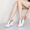 Sapatos Casuais Femininos de Salto Ultra Alto 12cm, Novo Estilo Outono, Sola Grossa, Aumento Oculto de Altura, Scarpins de Corte Profundo