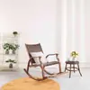 Cadeira de balanço de vime para exterior Nórdica sala de estar sofá preguiçoso poltrona reclinável cadeira de vime de bambu cadeira individual de lazer balcão cadeira de balanço