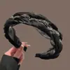 Faixa de cabelo trançada feita à mão em estilo coreano com strass, leve e elegante, adequada para o uso diário, acessório de cabeça de tecido moderno e sofisticado