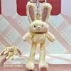 Nova Boneca de Pelúcia Coelho Keluri Puxável Divertida Chaveiro Criativo Descompressão Retrátil Pequeno Coelho Pingente de Mochila