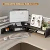 Suporte Riser para Monitor de Computador de Canto com Bandeja para Teclado Tripé de Mesa Armazenamento Multicamadas