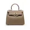 Bolso Estilo Nuevo Cuero Genuino Alta Calidad Bolso Kelly Primera Capa Piel de Vaca Gama Alta Gran Capacidad Portátil Bolso de Hombro Cruzado