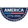 Bestseller transfronterizo: Bandera semicircular del 250 aniversario del Día de la Independencia de Estados Unidos, bandera colgante en forma de abanico para exteriores para decoración