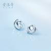 Aretes de tuerca de plata s925 Nalan para mujer estilo coreano con diamantes incrustados universo lindos esmalte azul sintético joyería para la oreja G0794