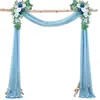 Decorações de Casamento Populares de Gaze Transfronteiriça para Arcos de Gramado ao Ar Livre, Cortinas de Arranjo de Casamento, Cortinas de Chiffon com Pérolas