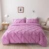Funda de edredón floral cepillada de color sólido, juego de ropa de cama lisa estilo artesanal, transfronterizo Aliexpress Amazon Wish