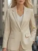 Novo Blazer Blazer Versátil de Botão Único Slimming de Manga Longa para Mulheres, Estilo Europeu e Americano, Pequeno Terno para o Dia a Dia