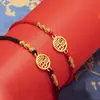 Pulsera de Buena Suerte y Fortuna para Mujeres, Pulsera Tejida con Hilo Rojo y Pequeño Amuleto de Fortuna Estilo Chino, Par de Pareja, Regalo de Año Zodiacal