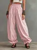 Ropa europea y americana para mujer de Amazon transfronteriza, pantalones holgados casuales de verano tipo linterna con dobladillos rizados, venta al por mayor de pantalones largos holgados
