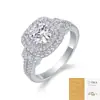 Anillo de plata S925 con moissanita, incrustación lujosa, nuevo modelo más vendido transfronterizo en Amazon y Temu, venta al por mayor de fábrica