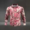 Camisa casual de manga larga impresa transfronteriza con un elegante diseño de estampado digital