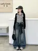 Jeans con Estampado de Graffiti para Niñas Primavera/Otoño 2026 Nuevo Estilo Pantalones Anchos Súper Elegantes para Niños Pantalones Largos Versátiles para Estudiantes de Secundaria