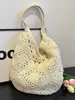 Bolso de Paja de Algodón Personalizado para Mujer, Bolso de Mano Tejido a Mano de Alta Gama para Vacaciones en la Costa, Bolso Tote de Gran Capacidad, Bolso de Hombro para Playa