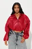 Bestseller transfronterizo europeo y americano: Chaqueta de cuero PU estilo biker con estampado de cocodrilo color verde militar, cuello solapa, cremallera y cinturón, abrigo corto de cuero