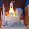 Adornos Decorativos para Pastel de Astronauta, Cohete Brillante, Topper de Planeta para el Primer Cumpleaños del Bebé, Transbordador Espacial, Figura de Astronauta
