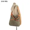 Bolso Cruzado de Lona Artístico para Mujer, Bolso de Hombro Simple de Gran Capacidad para Viajar, Bolso Cubo de Mano Estilo Relajado