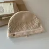 Turbante de Punto Calado Estilo Coreano para Mujer, Moderno y Cálido para Otoño e Invierno, Hace que la Cara Parezca Más Pequeña, Gorro de Lana con Protección para los Oídos de Felpa, Gorro