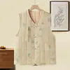 Novo colete feminino de outono e inverno, estilo étnico de nicho vintage, padrão de losangos, abotoado, jaqueta colete quente e versátil