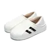 Pantuflas de algodón para mujer para invierno, para exteriores, con sensación de amortiguación suave, punta cerrada, impermeables, suela gruesa, adecuadas para parejas, zapatos de algodón cálidos para el hogar en interiores para hombres