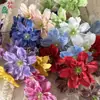 Nuevo Modelo de Flores de Begonia Artificiales con 3 Cabezas para Decoraciones de Bodas, Arreglos Florales y Accesorios para Exhibición en Centros Comerciales