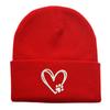 Gorro tejido con bordado de huella de pata de amor de Amazon transfronterizo, gorro de lana triste para montar al aire libre, gorro tipo jersey con garra de gato