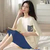 Camisón de Algodón de Manga Corta para Mujer, Vestido Delgado de Verano, Nuevo Estilo 2025, Conjunto Holgado de Maternidad, Pijama, Ropa de Casa