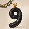 Balão Preto de Número Coroa Adereços de Foto de Aniversário Estilo ins 40 polegadas Decoração de Festa Celebridade da Internet Layout de Cena