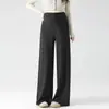 Pantalones de maternidad Otoño Ropa de abrigo Petite Pantalones de pierna ancha Otoño/Invierno Embarazo No constrictivos Casual Pantalones largos de maternidad Mochi