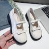 Zapatos Mary Jane de tacón alto estilo retro francés para mujer, primavera 2025, con lazo y punta redonda, estilo británico, pequeños zapatos de cuero para mujer.