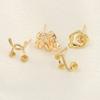 Micro hebilla de herradura de circonio chapada en oro cobre Perla soporte vacío aretes de tuerca aguja de plata 925 DIY aretes irregulares accesorios para aretes