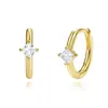 Nuevos pendientes de aro cuadrados con incrustaciones de circonita y diamantes, estilo de lujo ligero, de moda y versátiles para mujer, de diseño transfronterizo europeo y americano