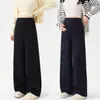 Foto Real de Pantalones de Maternidad para Primavera y Otoño 2025 Nuevo Otoño Pantalones de Pierna Ancha Imitación Vaquera Pantalones Largos Que No Aprietan el Vientre Ropa de Otoño