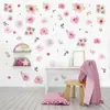 Pegatinas de Pared de Flor de Peonía Acuarela Transfronterizas Decoración de Pared para Habitación de Niña Calcomanía para Armario Autoadhesiva Xiyin Hair