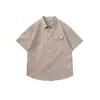 Ropa de Hombre Xintang 2026 Verano Nueva Camisa de Cuadros para Hombre, Estilo Retro Japonés, Chaqueta Camisa Casual con Cuello Campana para Jóvenes