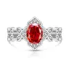 Anel de Flor de Gelo Colorido de Pedra Preciosa Vendido Quente em Transmissão Ao Vivo Corte Espiga de Trigo Inlaid com Diamante de Alto Carbono Brilhante Anel Flor de Ovo de Pombo Joia