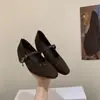 Sapatos Mary Jane Suede Estampa de Leopardo com Elevação Interna para Mulheres 2025 Outono e Inverno Nova Moda Elegantes Versáteis de Cano Baixo