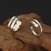 Joyería al por mayor de Plata de Ley s925 Anillo Simple Popular para Mujer Dedo Índice Diseño Retro Sentido Letra Anillo Abierto