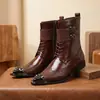 Amazon Venta Caliente Transfronteriza Botas Chelsea de Invierno con Puntera de Acero Moda Masculina Botas Martin Tendencia Botas de Caña Alta - 25806
