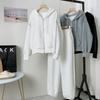 Traje deportivo de manga larga con capucha y estilo occidental informal de temperamento holgado de talla grande de primavera y otoño de Amazon.
