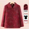 Jaqueta da Moda da Vovó para Primavera e Outono para Mulheres de 60-80 Anos, Blusa de Outono para Mães de Meia-Idade e Idosas, Conjunto Feminino com Gola Reversível