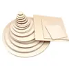 Envío Gratis Rodajas de Madera Redondas Cuadradas Hechas a Mano DIY Tableros de Madera Pintados a Mano Creativos Pirografía Contrachapado de Álamo Tableros Redondos de Madera