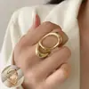 Anillo retorcido de líneas geométricas entrelazadas para mujer, multicapa, exquisito, versátil, anillo abierto de nuevo estilo, anillo creativo para el dedo índice