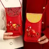 Bolsa de Sobre Rojo Año Nuevo de la Cabra 2027 para el Festival de Primavera, Billetera Creativa y Personalizada con Colgante para Niños para Dinero de la Suerte, Sobre Rojo de Año Nuevo